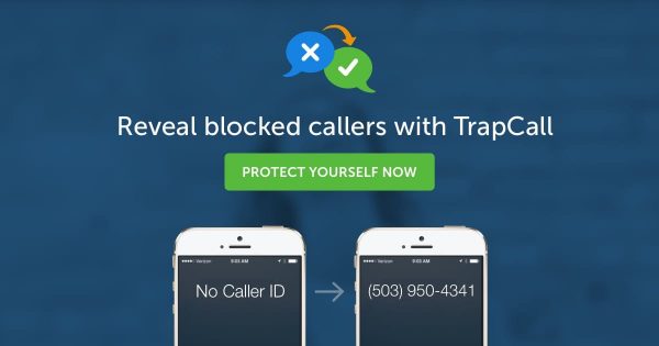 Logotipo de Trapcall en 2 llamadas de números privados