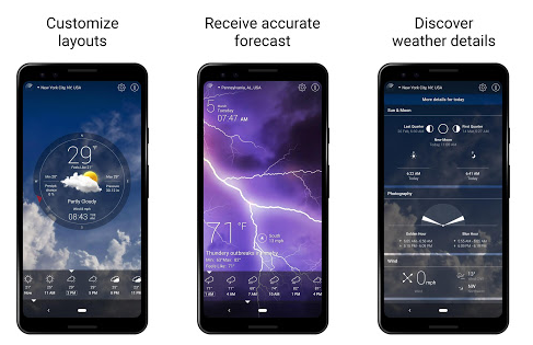 Widget de reloj de Android Weather Live
