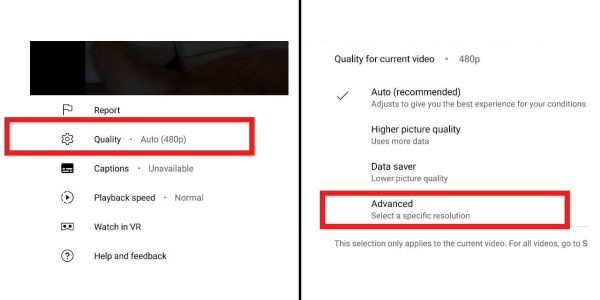 cómo cambiar la resolución de video de un video de YouTube