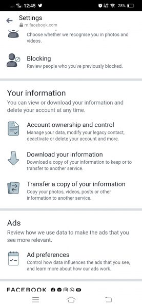 Su pantalla de información al recuperar mensajes eliminados de Facebook