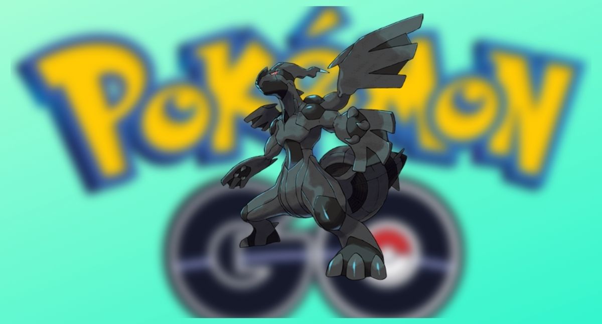 Zekrom en el fondo del logo de Pokemon GO