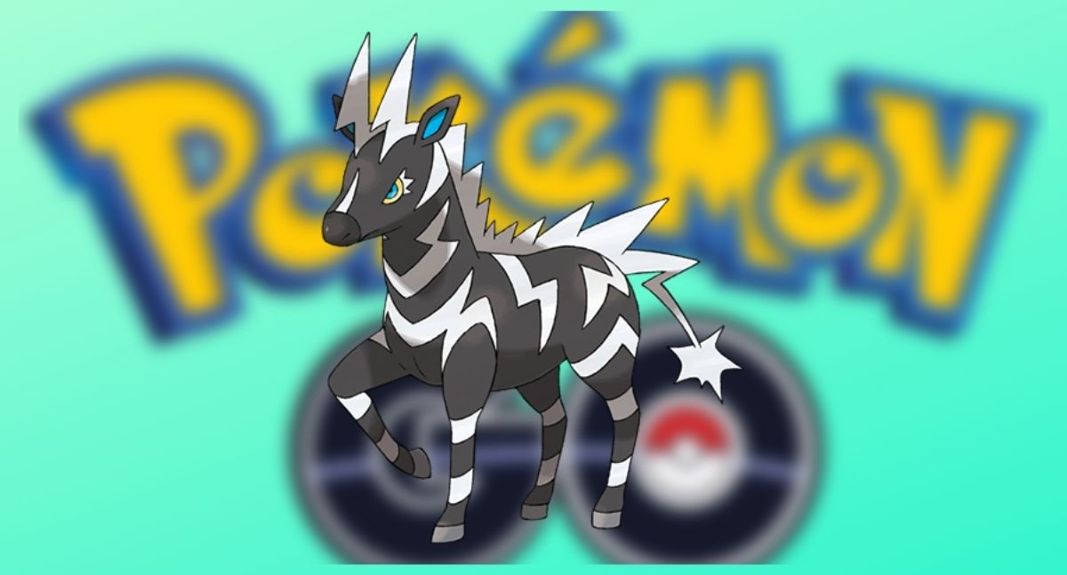 Zebstrika en el fondo del logo de pokemon go