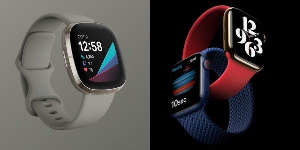 Fitbit Sense frente a Apple Watch 6