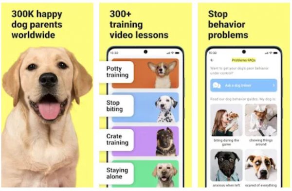 La aplicación Dog Whistle & Training incorpora tutoriales de expertos