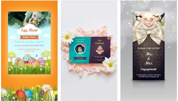 Creador de invitaciones: diseño de tarjetas que ofrece diseños similares a anuncios
