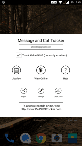 pantalla de seguimiento de llamadas de mensajes