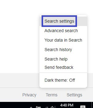 Configuración de búsqueda en la web de Chrome